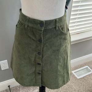 Noisy May olive green corduroy skirt
